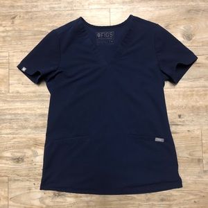 Figs Navy Casma Three Pocket Scrub Top